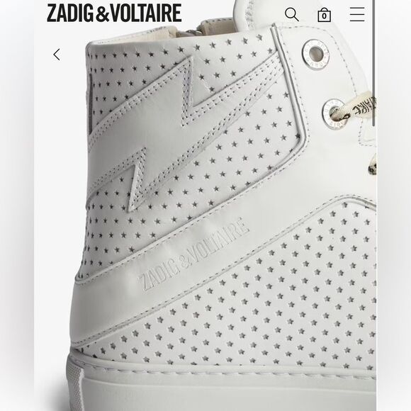 $398 Zadig & Voltaire ZV1747 High Flash Smooth Sneakers New - Picture 5 of 14